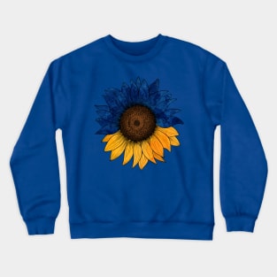 Support Ukraine Sunflower Blue Gold Colors Crewneck Sweatshirt